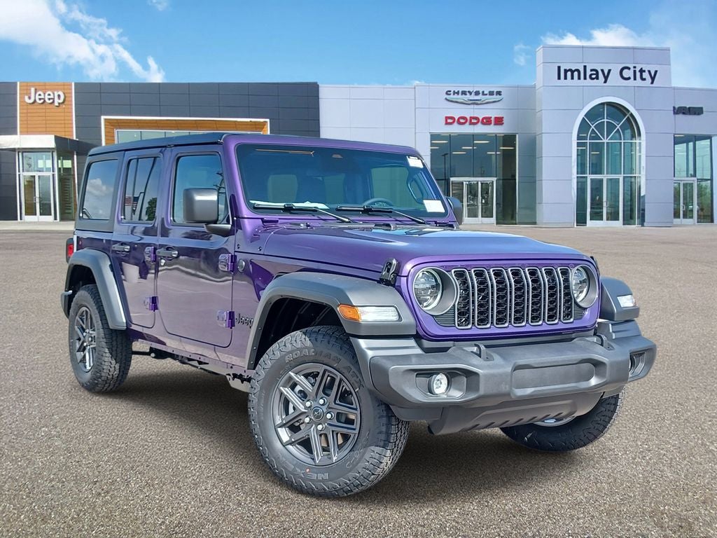 2026 Jeep Wrangler WRANGLER 4-DOOR SPORT S in Reign Exterior Paint — front three-quarter view
