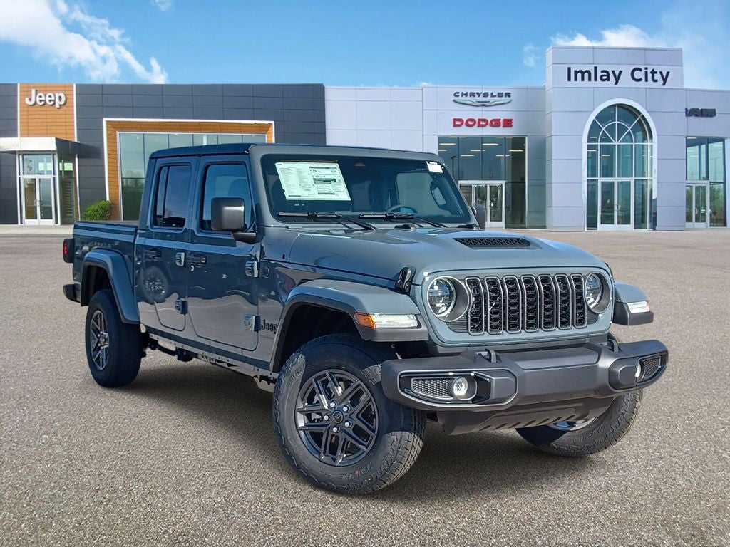 2026 Jeep Gladiator GLADIATOR SPORT S 4X4 in Anvil Clear-Coat Exterior Paint — front three-quarter view
