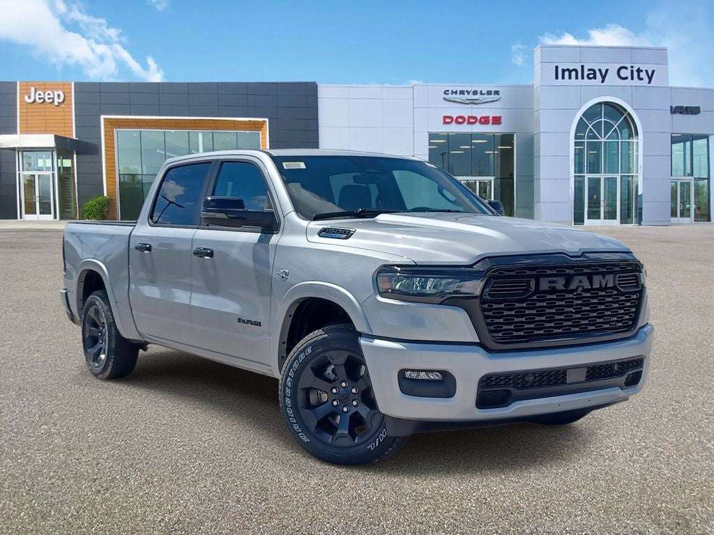 2026 RAM Ram 1500 RAM 1500 BIG HORN CREW CAB 4X4 5'7' BOX in Silver Zynith Exterior Paint — front three-quarter view