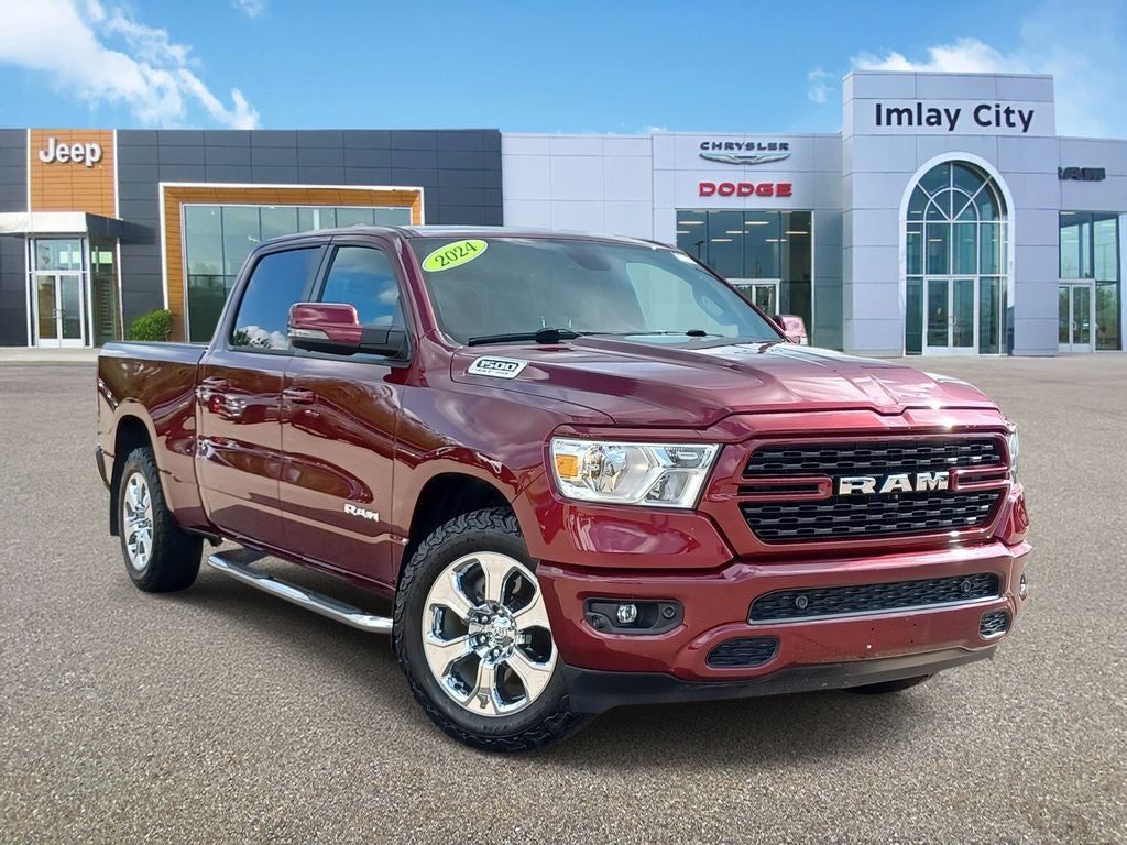 2024 RAM 1500 Big Horn Crew Cab 4x4 6'4' Box in Delmonico Red Pearlcoat — front three-quarter view