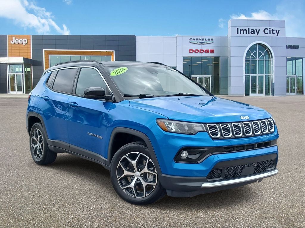 2024 Jeep Compass Limited in Hydro Blue Pearlcoat — front three-quarter view