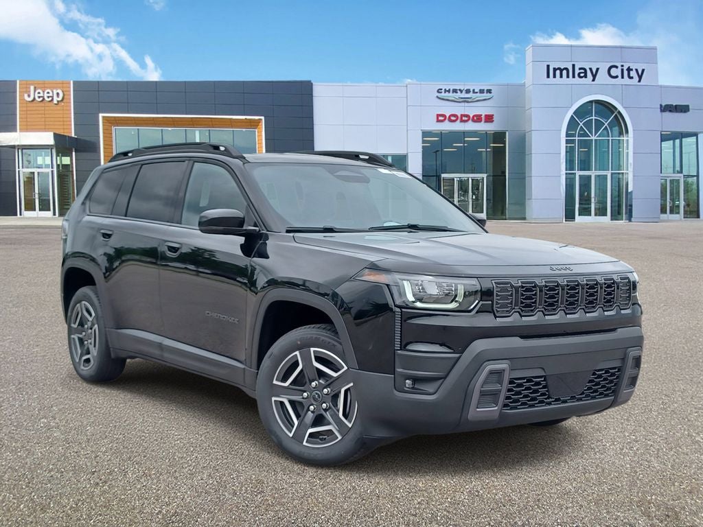2026 Jeep Cherokee CHEROKEE LIMITED 4X4 in Diamond Black Crystal Pearl-Coat Exterior Paint — front three-quarter view