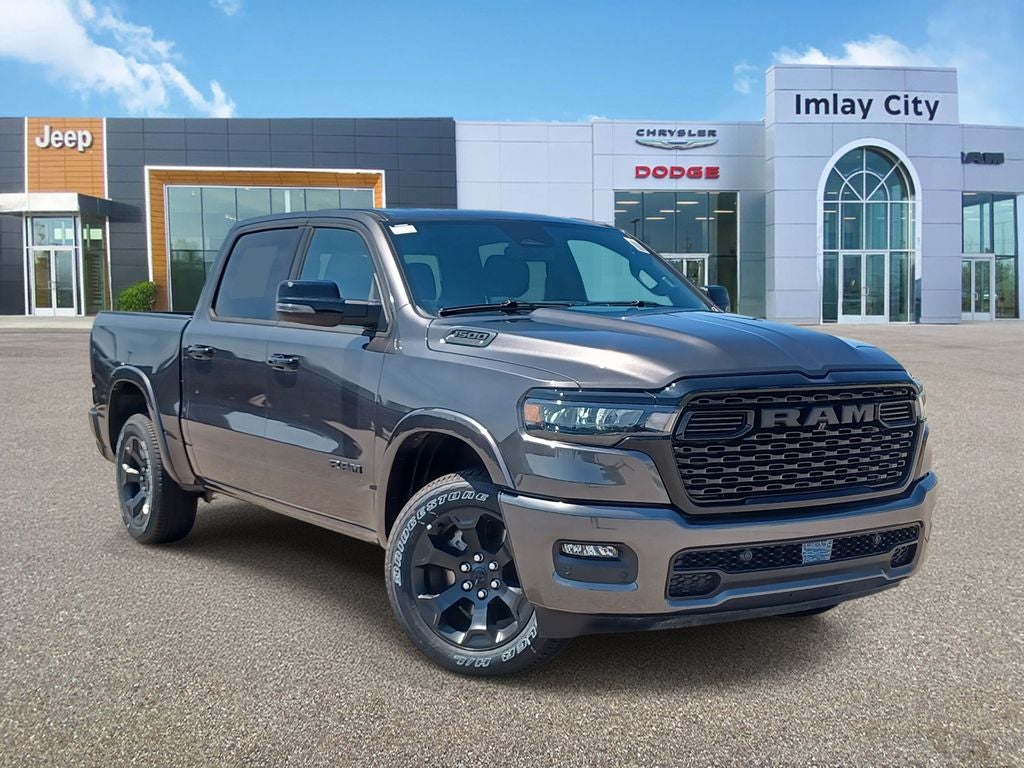 2026 RAM Ram 1500 RAM 1500 BIG HORN CREW CAB 4X4 5'7' BOX in Granite Crystal Metallic Clear-Coat Exterior Paint — front three-quarter view