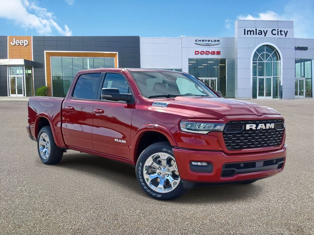 2026 RAM Ram 1500 RAM 1500 BIG HORN CREW CAB 4X4 5'7' BOX in Molten Red Pearl-Coat Exterior Paint — front three-quarter view