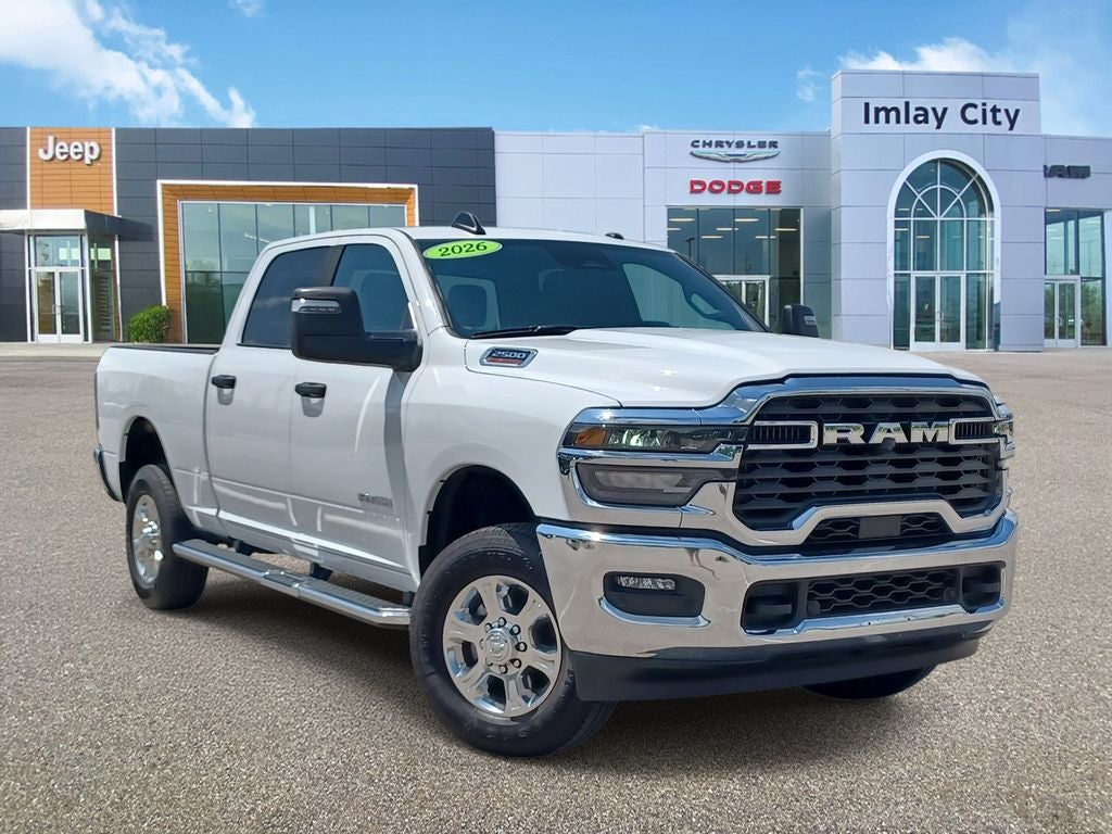 2026 RAM 2500 Big Horn Crew Cab 4x4 6'4' Box in Bright White Clearcoat — front three-quarter view
