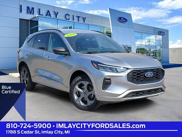 2024 Ford Escape ST-Line in Iconic Silver Metallic — front three-quarter view