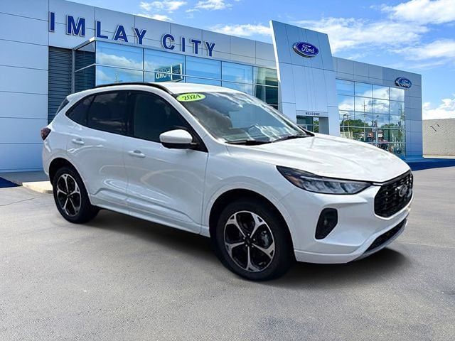 2024 Ford Escape ST-Line Select in Star White Metallic Tri-Coat — front three-quarter view