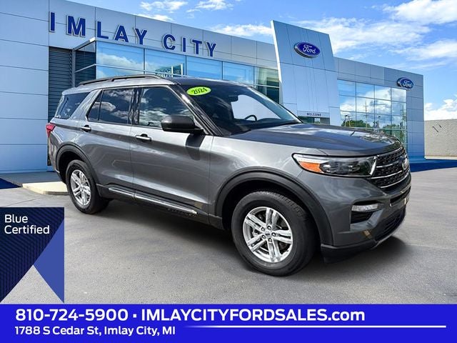 2024 Ford Explorer XLT in Carbonized Gray Metallic — front three-quarter view