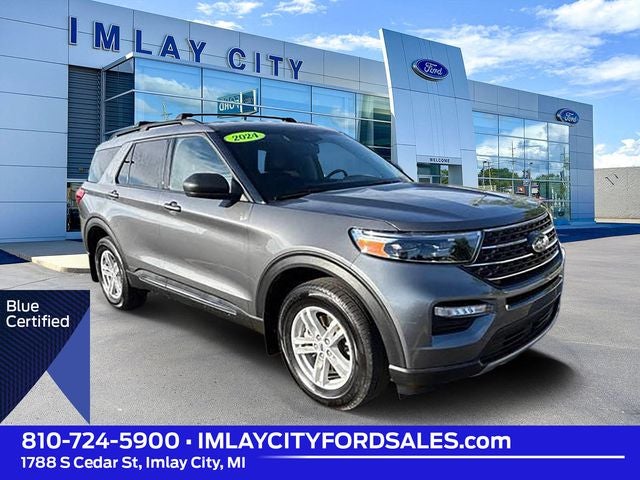 2024 Ford Explorer XLT in Carbonized Gray Metallic — front three-quarter view