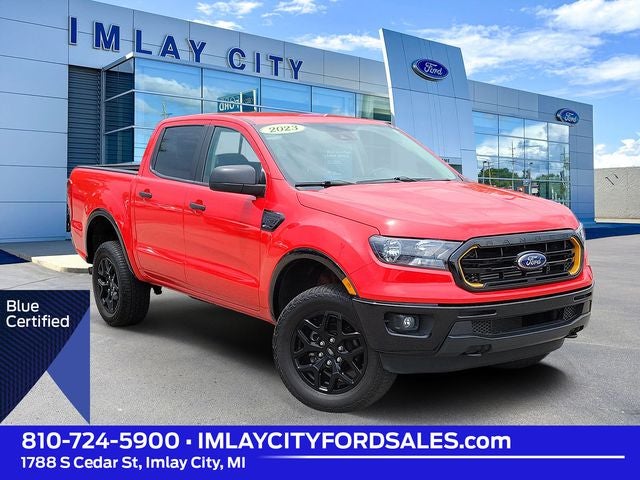 2023 Ford Ranger XLT in Race Red — front three-quarter view