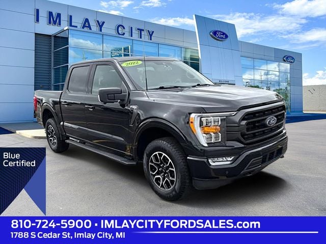 2022 Ford F-150 XLT in Black Metallic — front three-quarter view