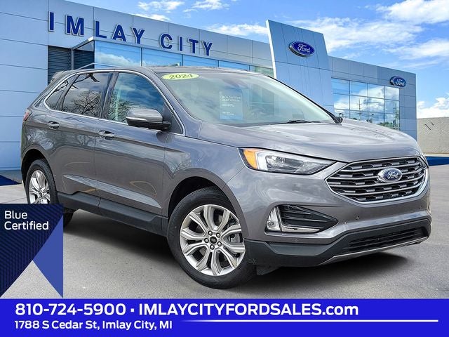 2024 Ford Edge Titanium in Gray Metallic — front three-quarter view