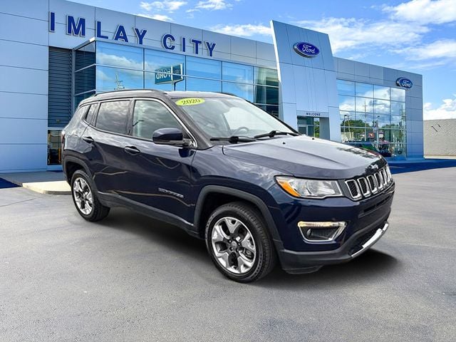 2020 Jeep Compass Limited in Jazz Blue Pearlcoat — front three-quarter view